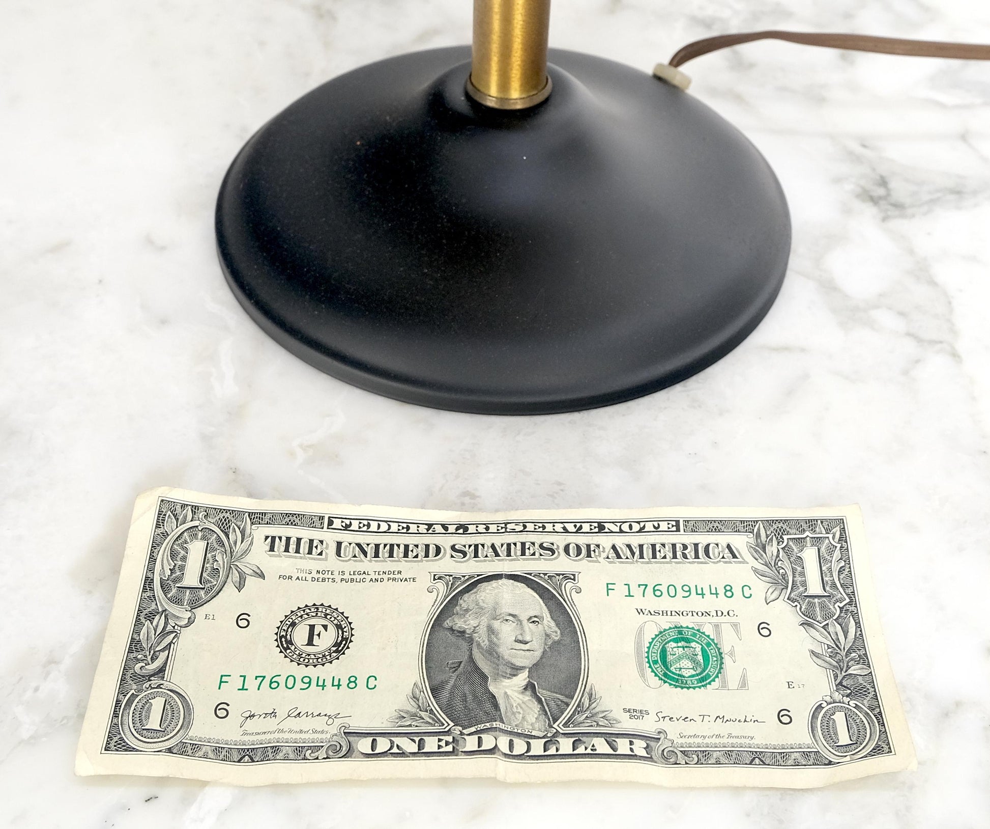 EstablishedLines Pair Metal Shades Black & Gold Mushroom Shape Table Lamps MINT