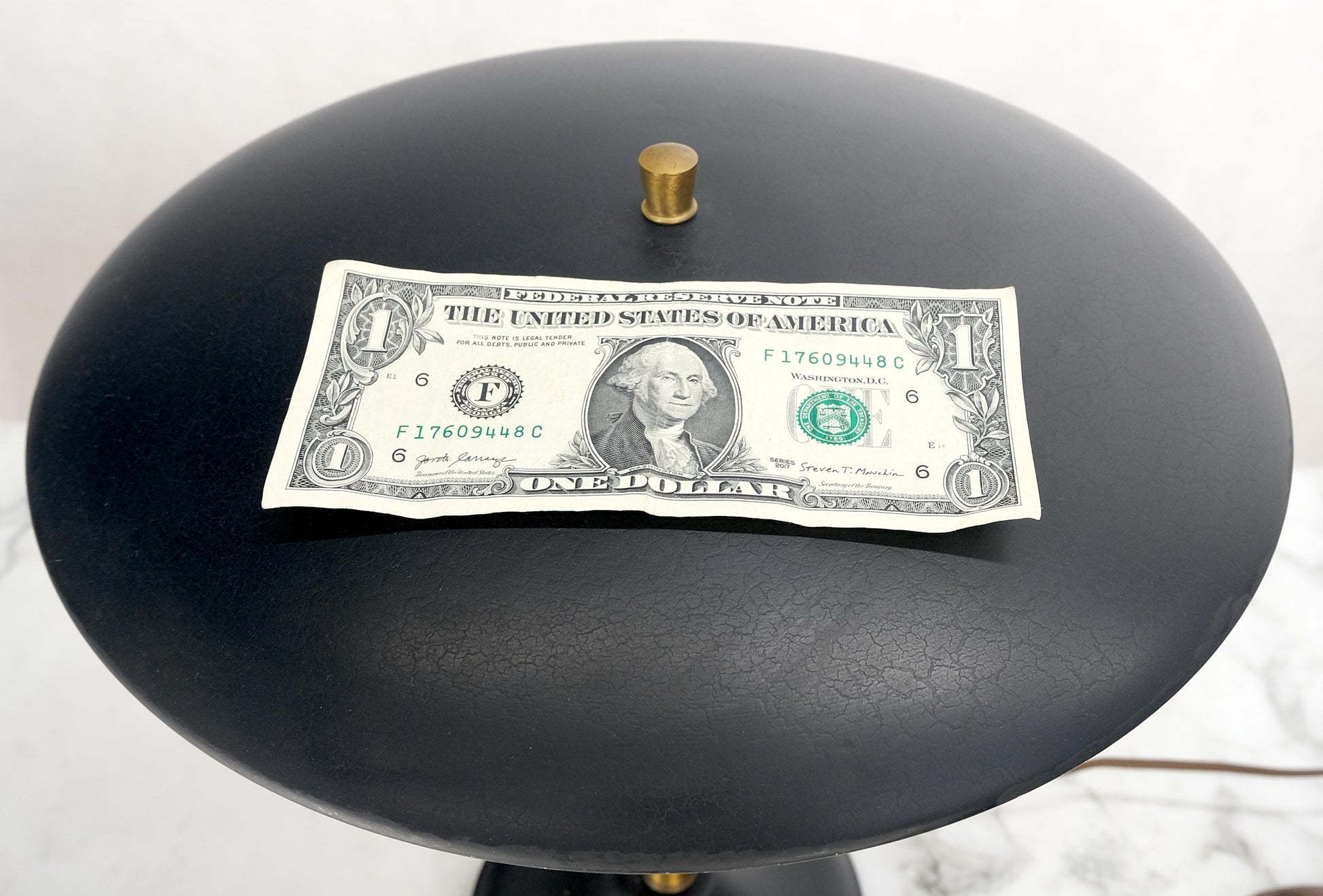 EstablishedLines Pair Metal Shades Black & Gold Mushroom Shape Table Lamps MINT