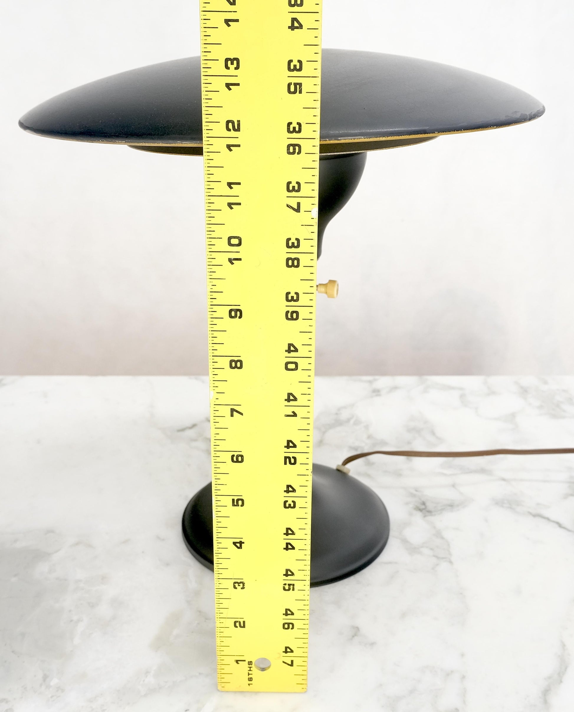 EstablishedLines Pair Metal Shades Black & Gold Mushroom Shape Table Lamps MINT