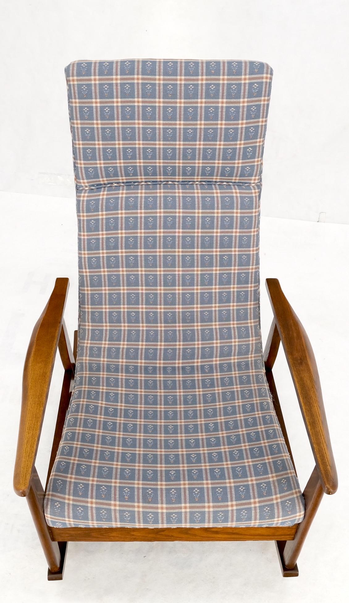 EstablishedLines Danish Mid-Century Modern Wool Upholstery Tall Back Rocking Lounge Chair