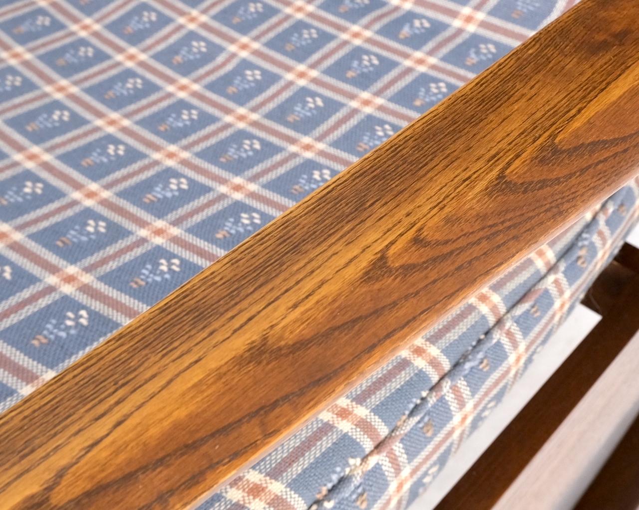 EstablishedLines Danish Mid-Century Modern Wool Upholstery Tall Back Rocking Lounge Chair