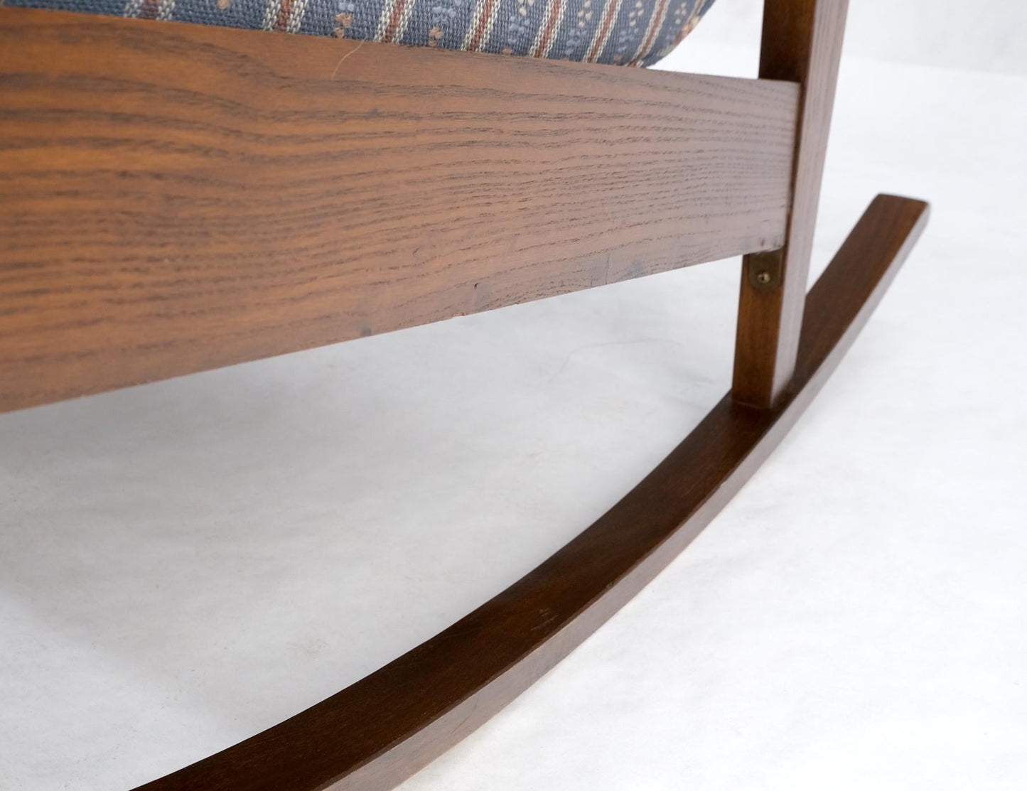 EstablishedLines Danish Mid-Century Modern Wool Upholstery Tall Back Rocking Lounge Chair