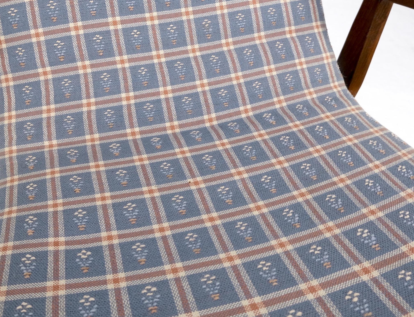 EstablishedLines Danish Mid-Century Modern Wool Upholstery Tall Back Rocking Lounge Chair