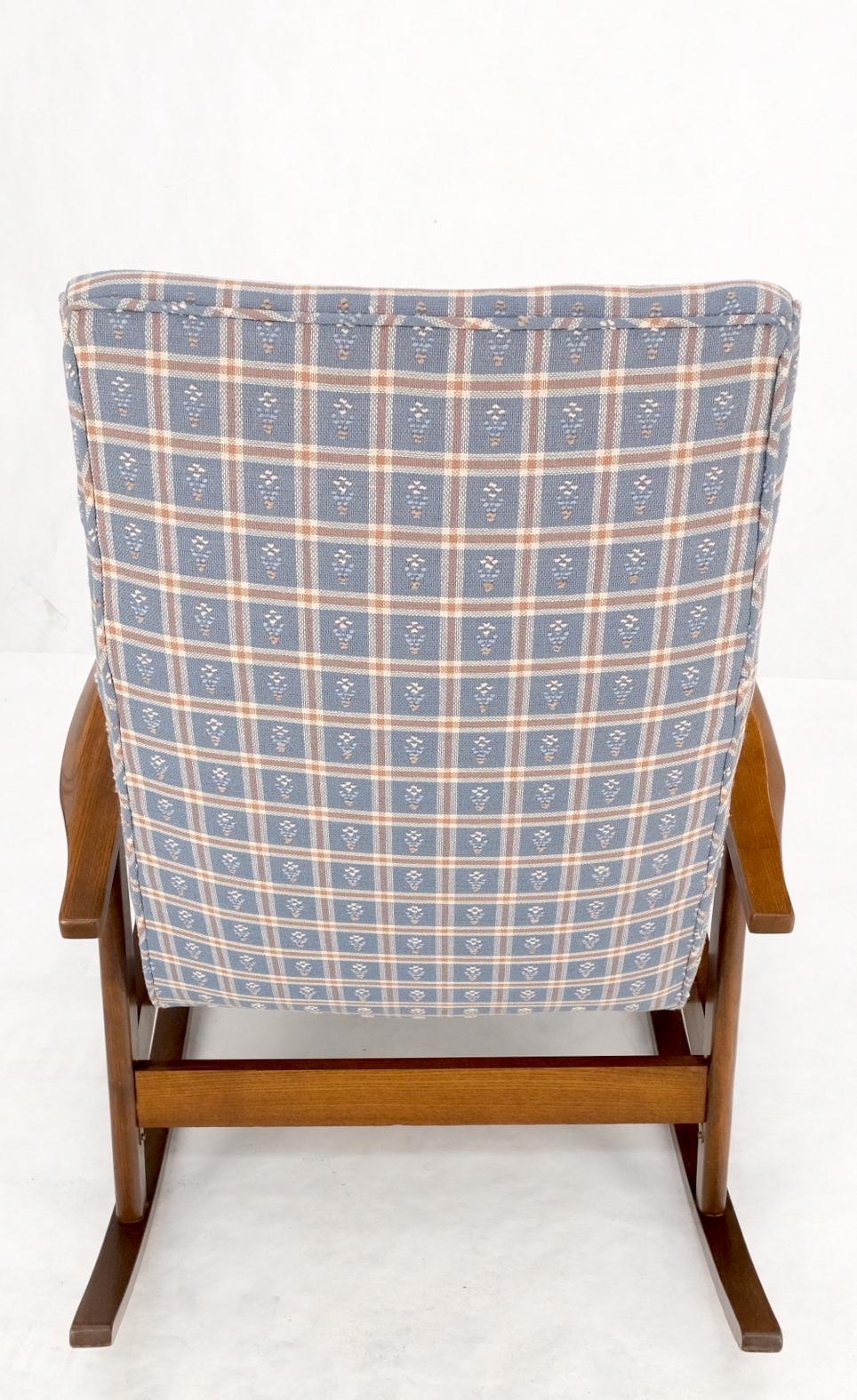 EstablishedLines Danish Mid-Century Modern Wool Upholstery Tall Back Rocking Lounge Chair