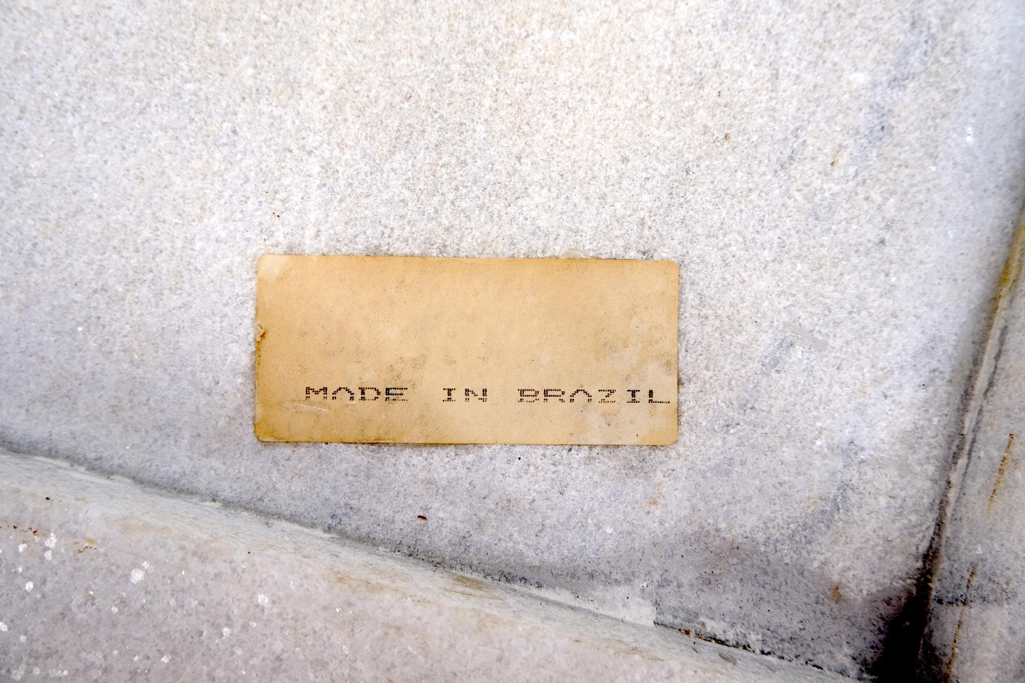 EstablishedLines Grey & White Marble Square Mid-Century Modern Single Pedestal Side End Table