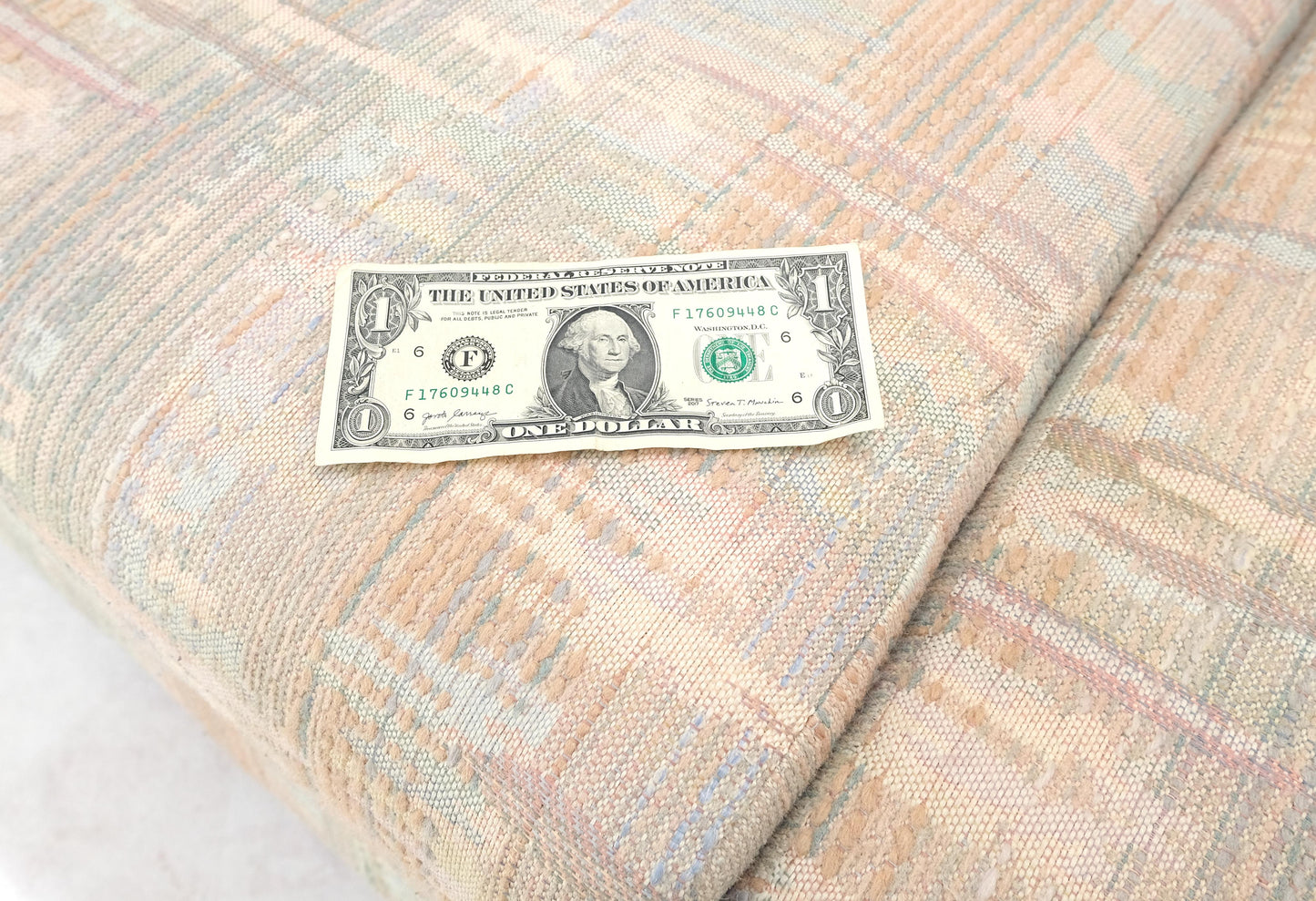 EstablishedLines Pair Bent Bamboo Frames Linen Like Upholstery Mid Century Modern Sofa Loveseat