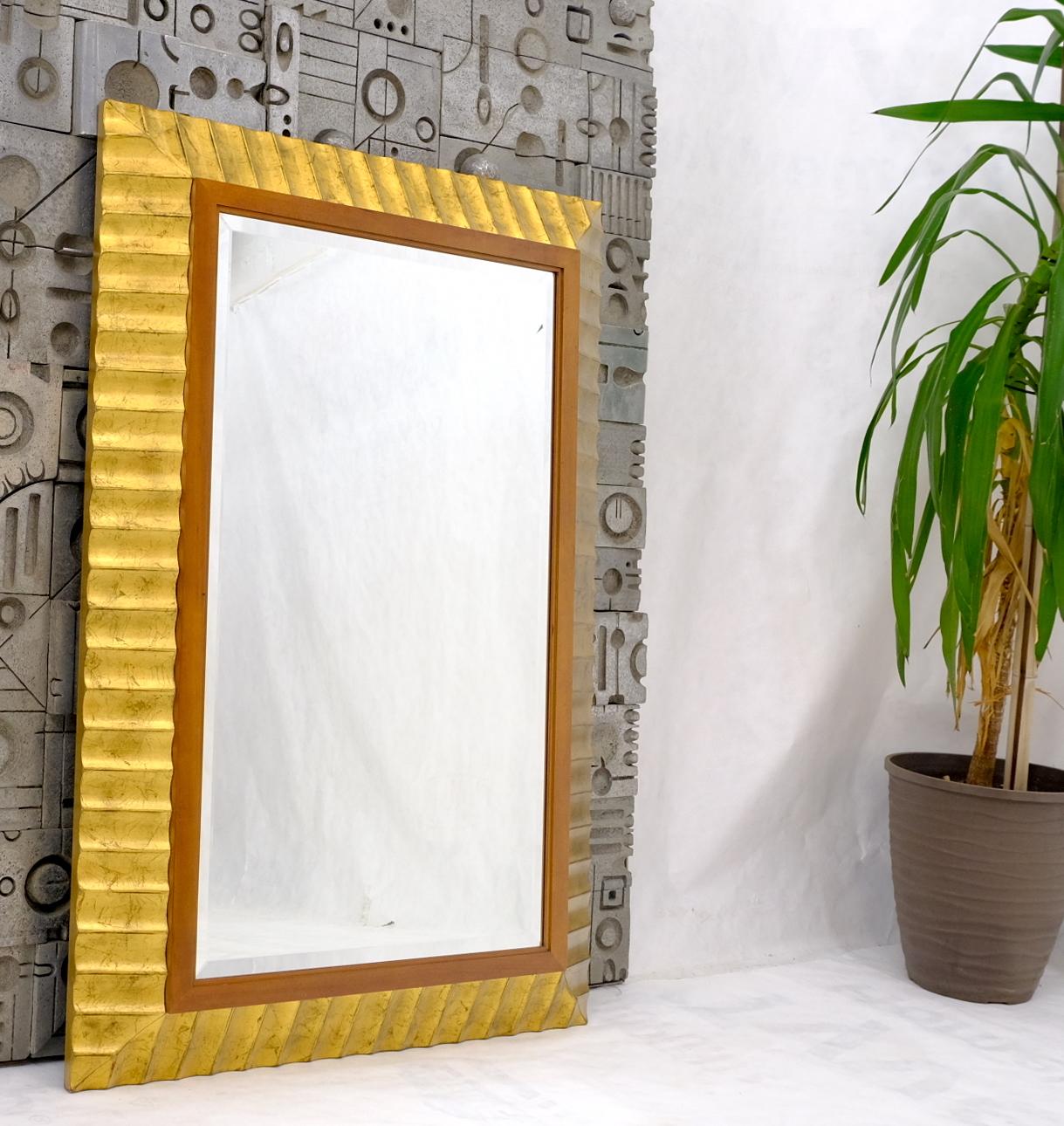 EstablishedLines Large Scallop Edge Gold Gilt Frame Mirror by Baker