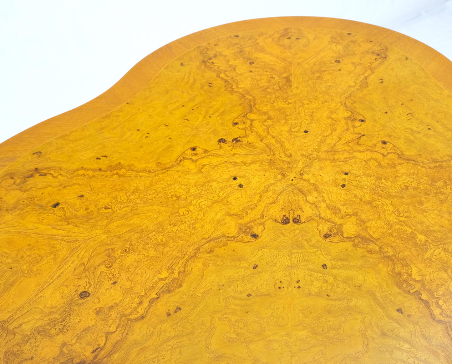 EstablishedLines Swedish Mid-Century Modern Burl Wood Tri Legged Side End Table Stand 1949 Mint!