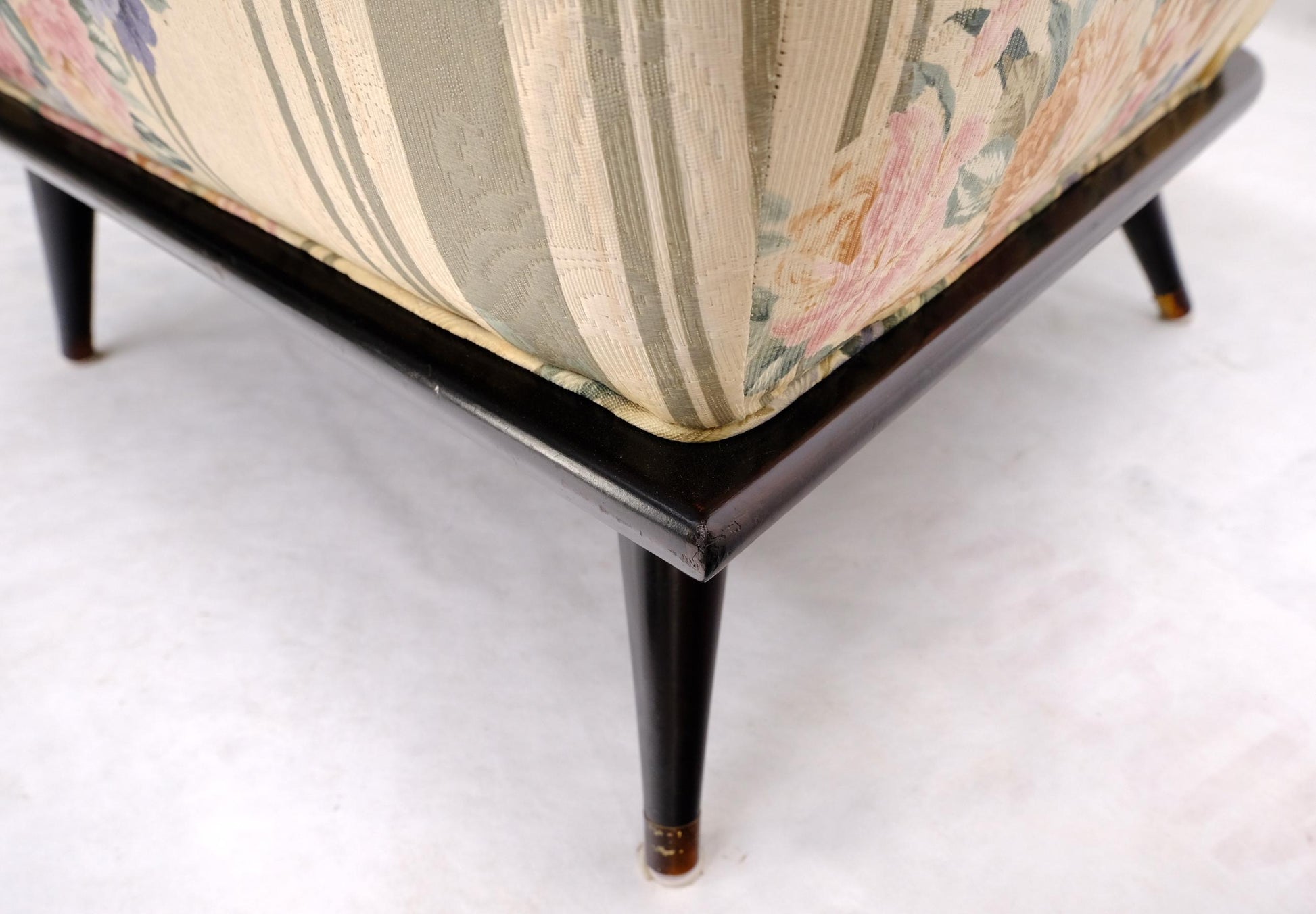 EstablishedLines Pair of Wide Fan Back Shape Cone Leg Lounge Chairs