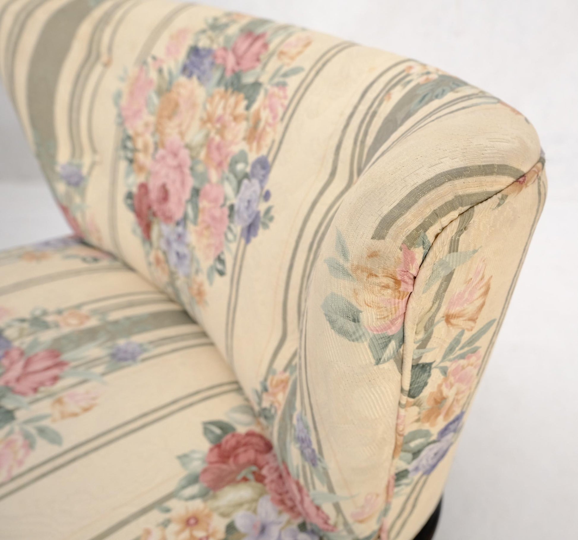 EstablishedLines Pair of Wide Fan Back Shape Cone Leg Lounge Chairs