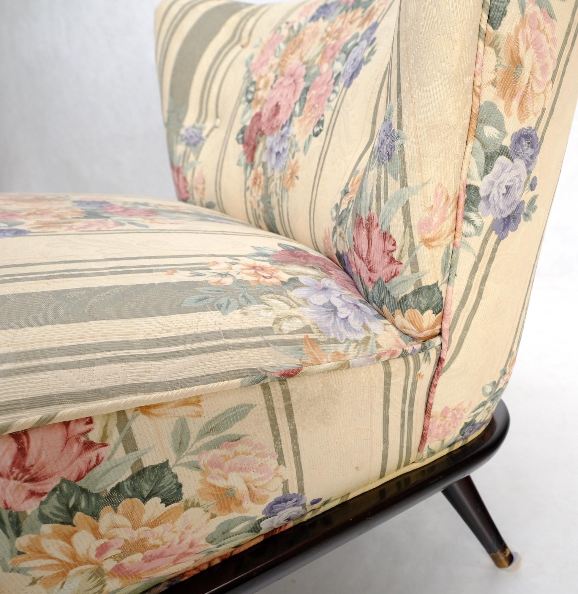 EstablishedLines Pair of Wide Fan Back Shape Cone Leg Lounge Chairs