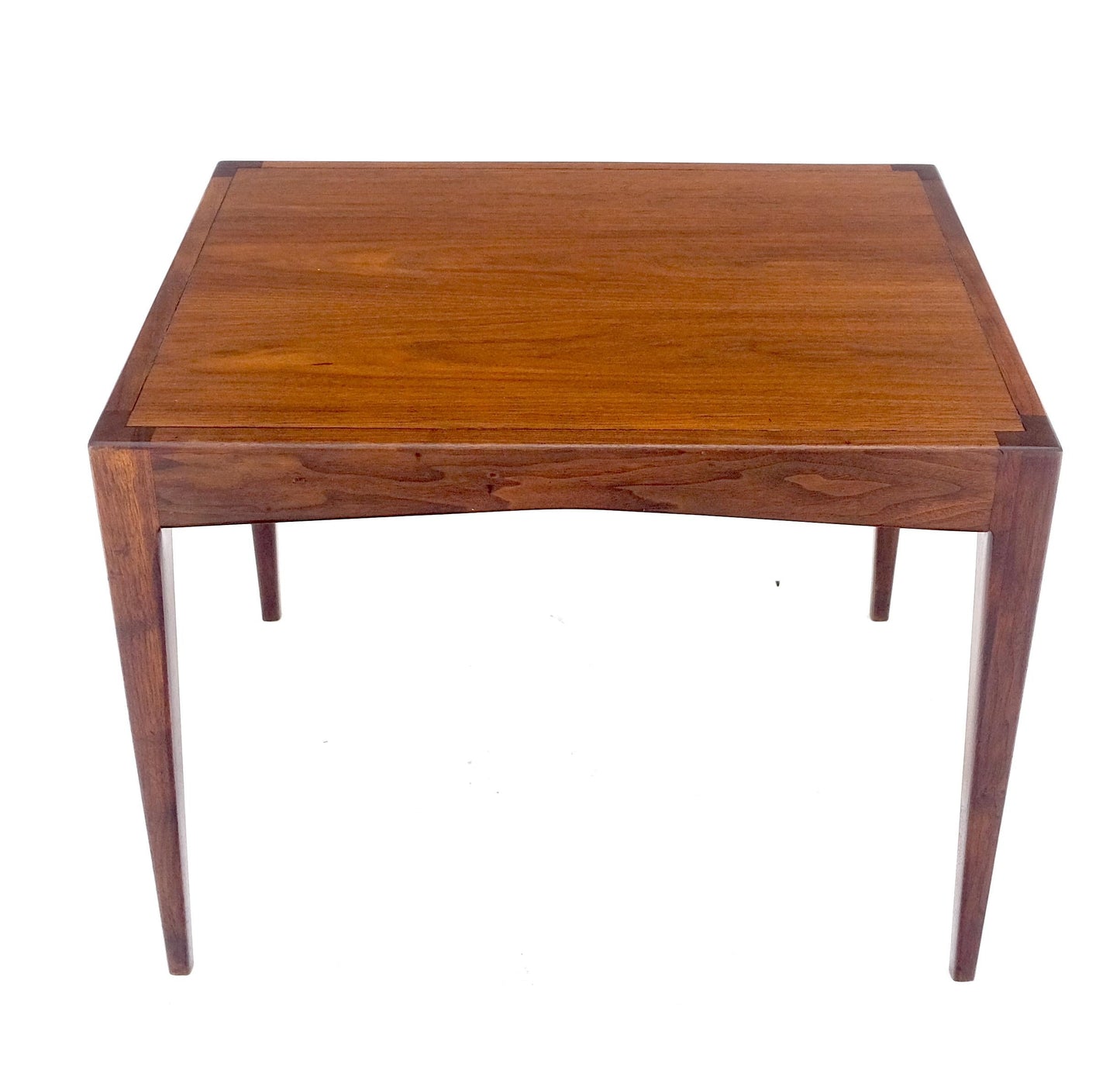 EstablishedLines George Nelson Style Mid Century Modern Walnut Side End Table on Tapered Leg MINT