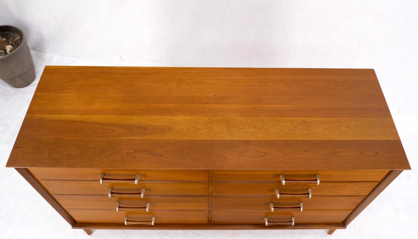 EstablishedLines Solid Cherry Mid-Century Modern 8 Drawers Long Credenza Dresser Renzo Ruttily