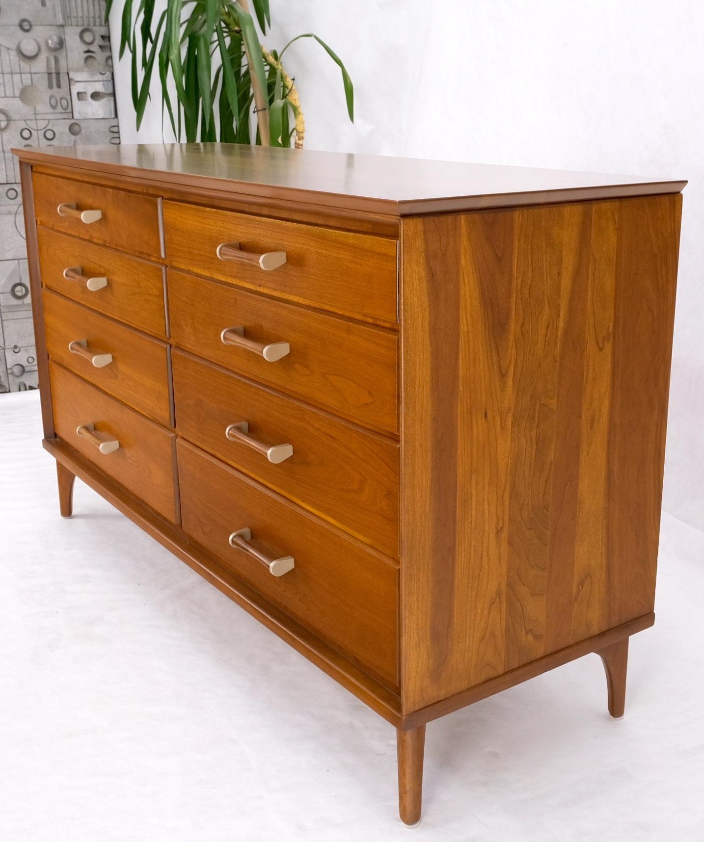 EstablishedLines Solid Cherry Mid-Century Modern 8 Drawers Long Credenza Dresser Renzo Ruttily