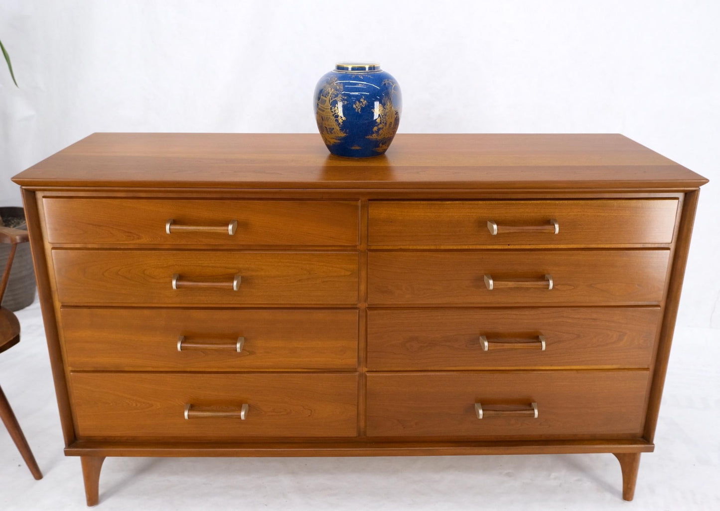EstablishedLines Solid Cherry Mid-Century Modern 8 Drawers Long Credenza Dresser Renzo Ruttily