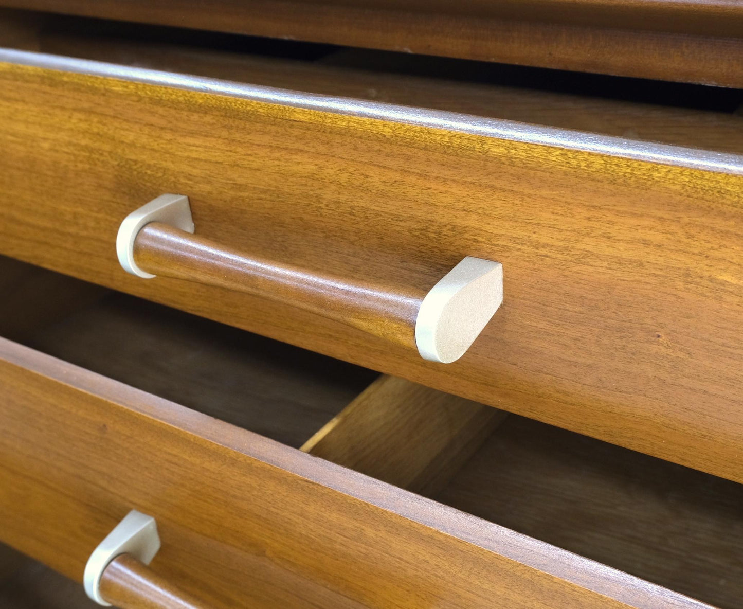 EstablishedLines Solid Cherry Mid-Century Modern 8 Drawers Long Credenza Dresser Renzo Ruttily