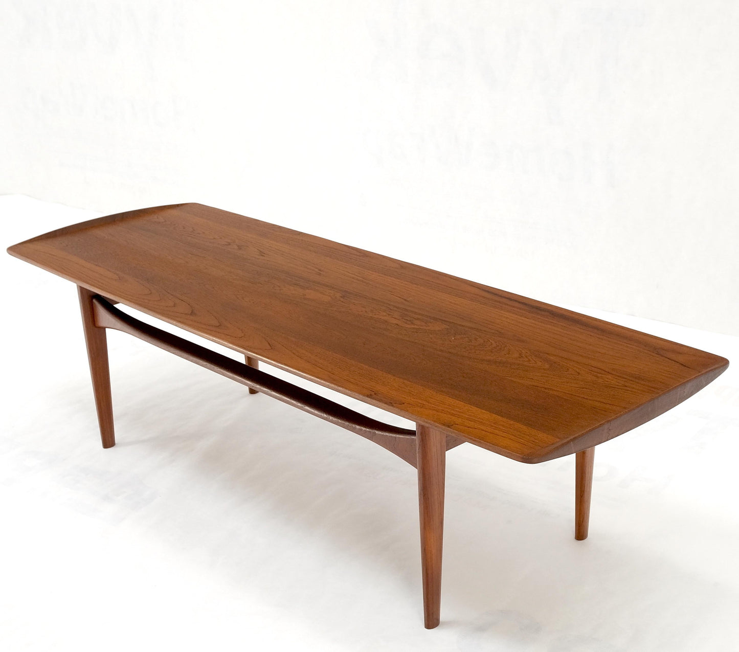 EstablishedLines John Stuart Solid Teak Rolled Edges Danish Mid-Century Modern Coffee Table Mint!