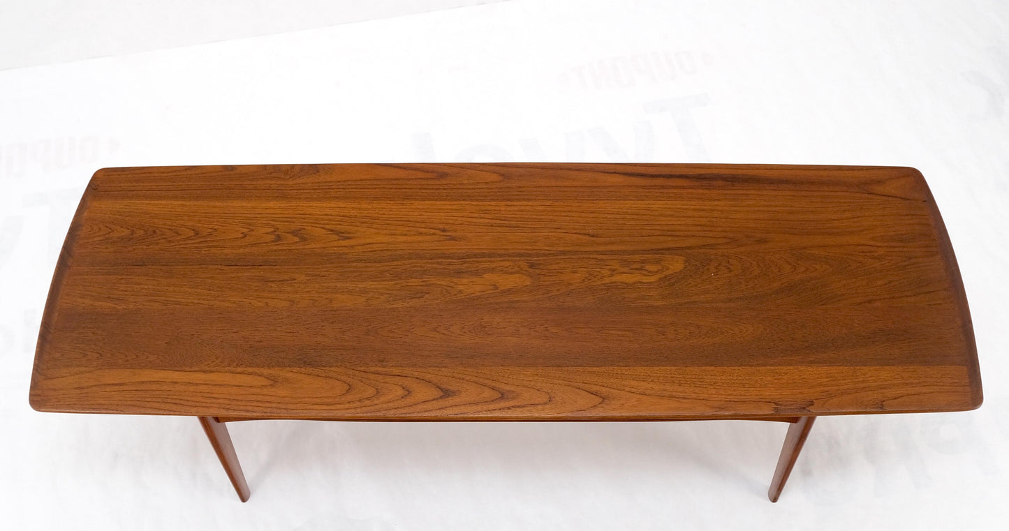EstablishedLines John Stuart Solid Teak Rolled Edges Danish Mid-Century Modern Coffee Table Mint!
