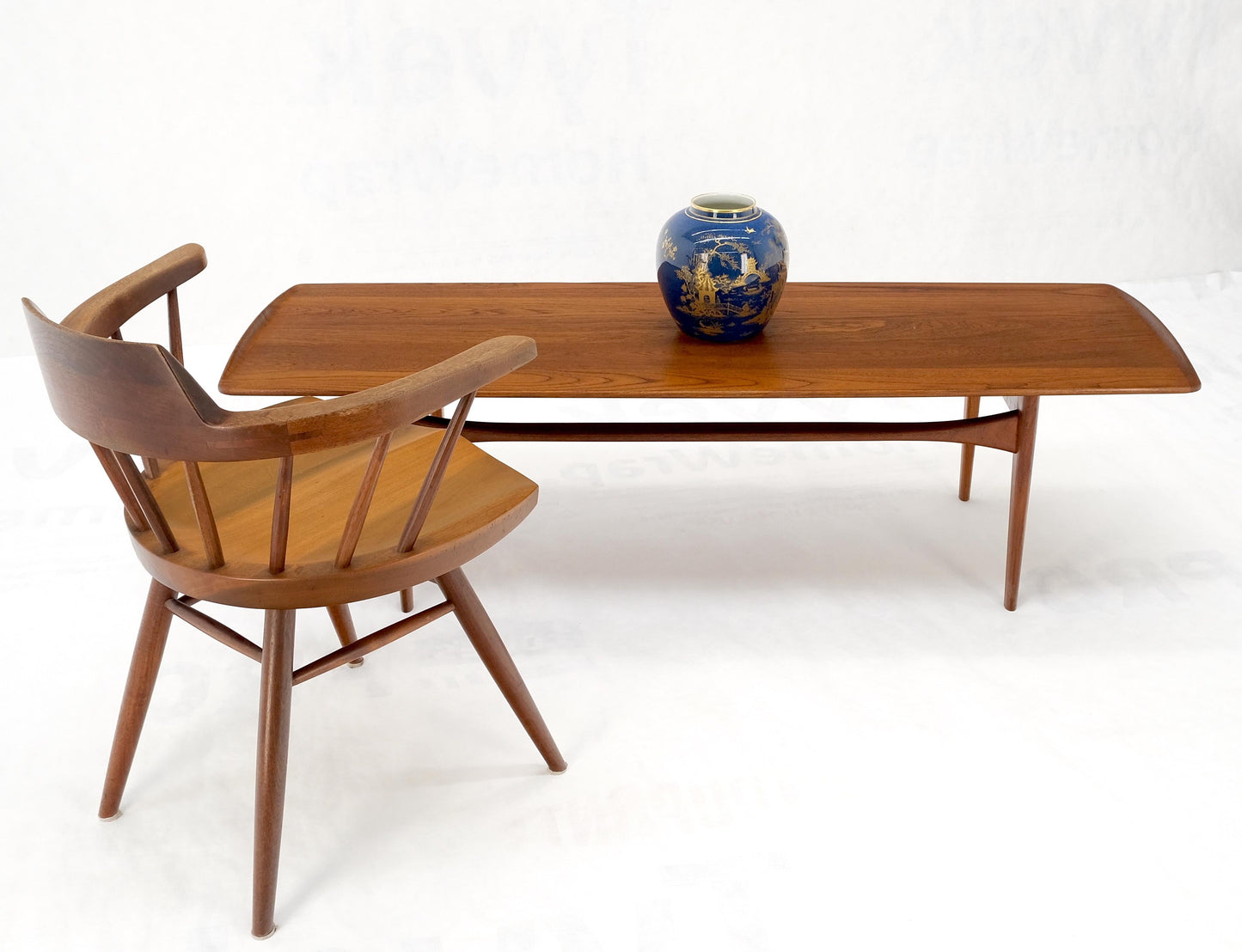 EstablishedLines John Stuart Solid Teak Rolled Edges Danish Mid-Century Modern Coffee Table Mint!