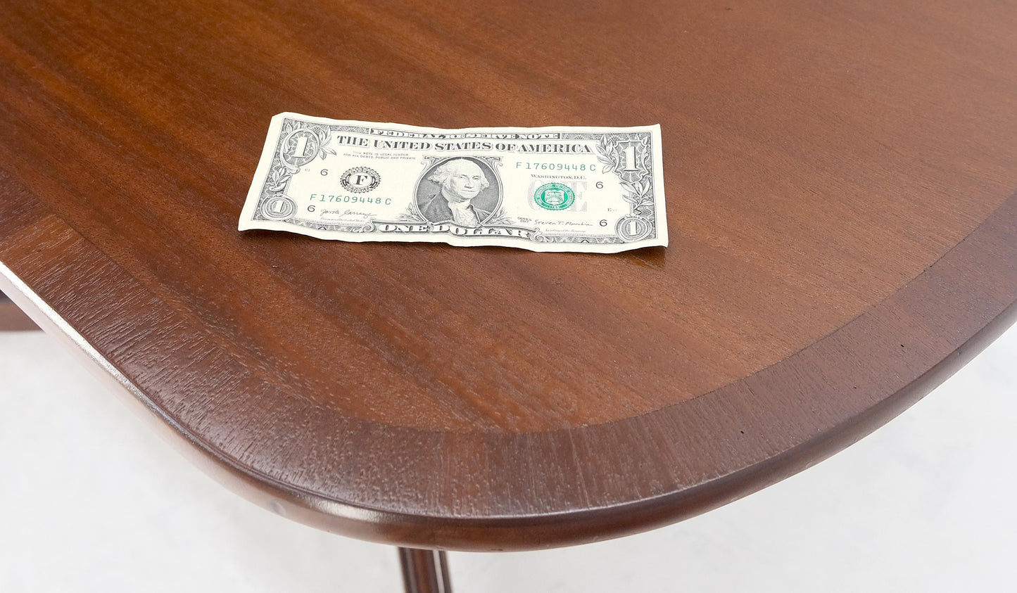 EstablishedLines Tilt Top Banded Mahogany Carved Base on Brass Wheels Dining Breakfast Table MINT