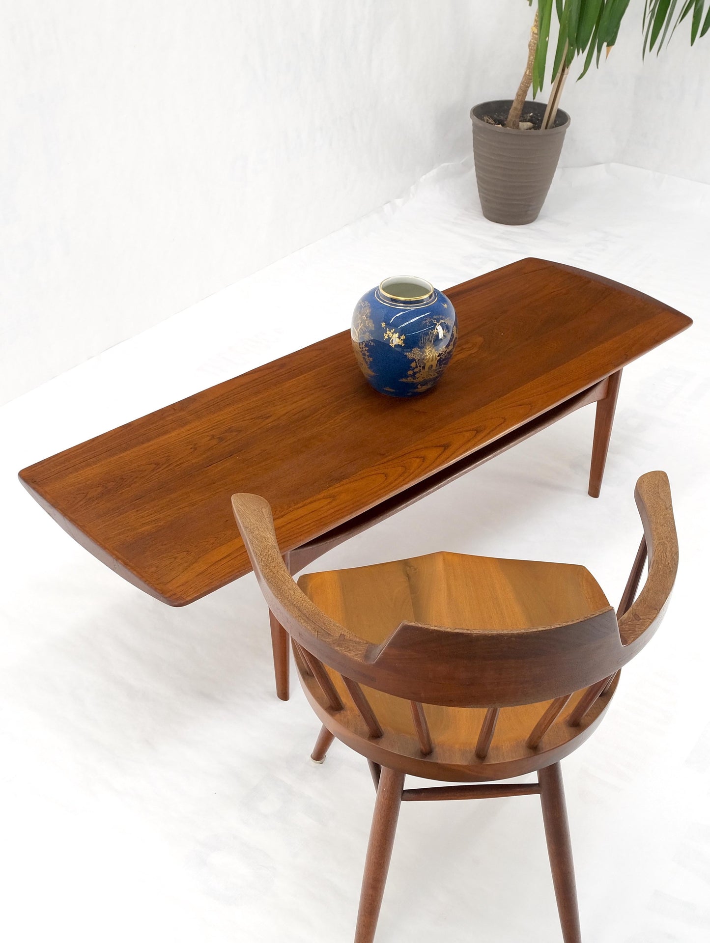 EstablishedLines John Stuart Solid Teak Rolled Edges Danish Mid-Century Modern Coffee Table Mint!