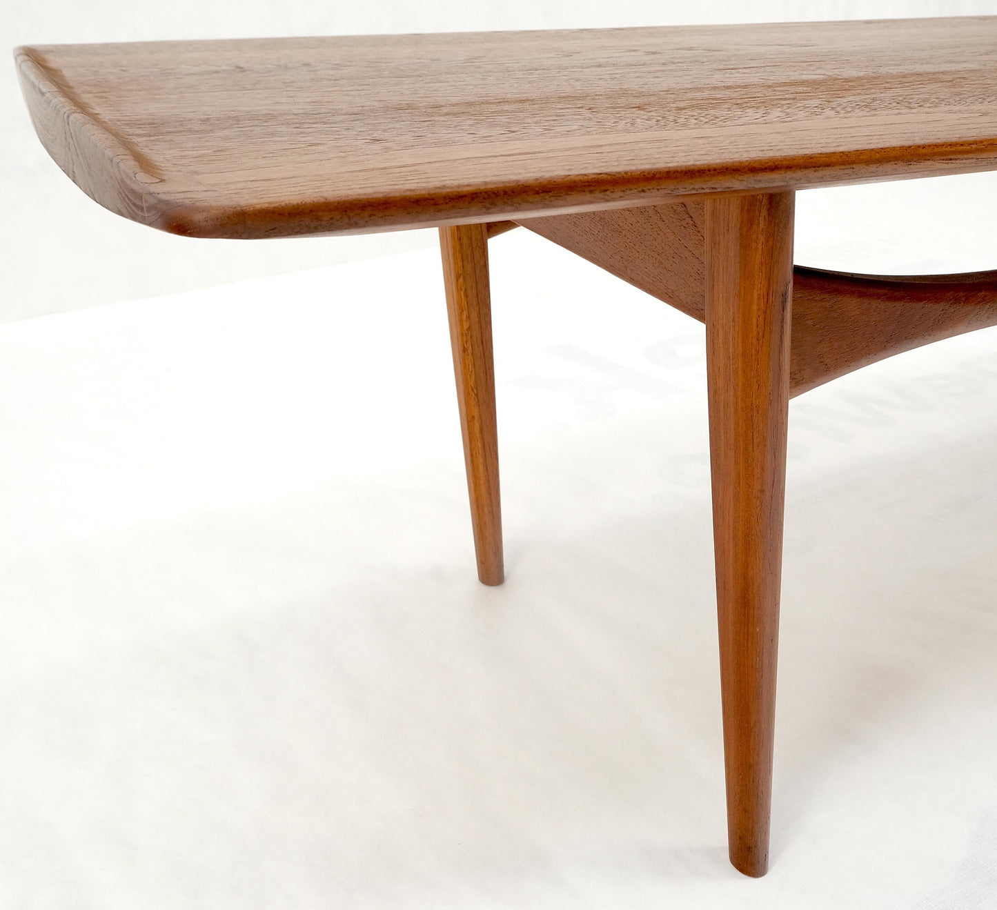 EstablishedLines John Stuart Solid Teak Rolled Edges Danish Mid-Century Modern Coffee Table Mint!