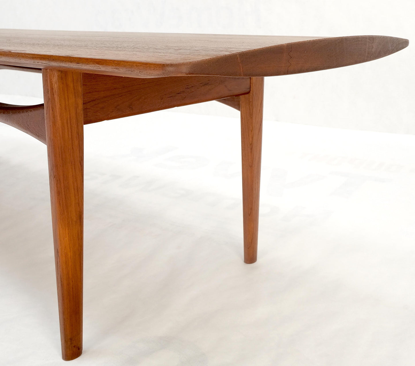 EstablishedLines John Stuart Solid Teak Rolled Edges Danish Mid-Century Modern Coffee Table Mint!