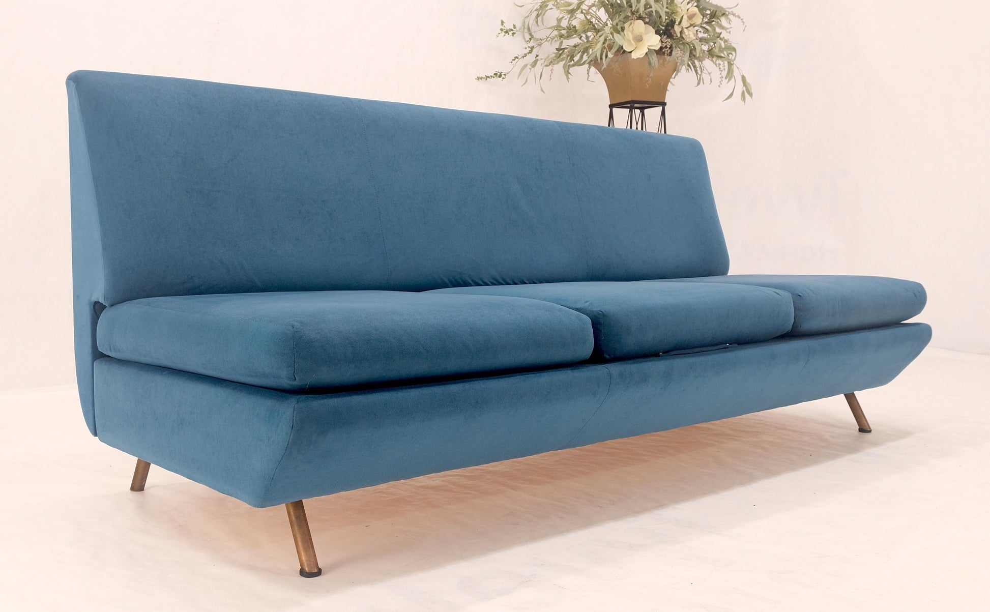 EstablishedLines Marco Zanuso Sofa for Arflex Mid Century Italian Modern Teal Upholstery Clean!