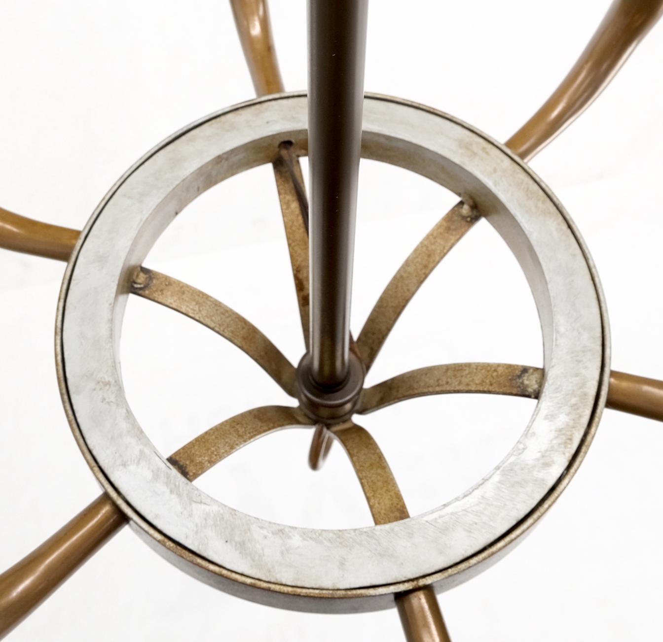 EstablishedLines Solid Brass 6 "Candles" Chapman Ceiling Light Fixture Chandelier Mid Century