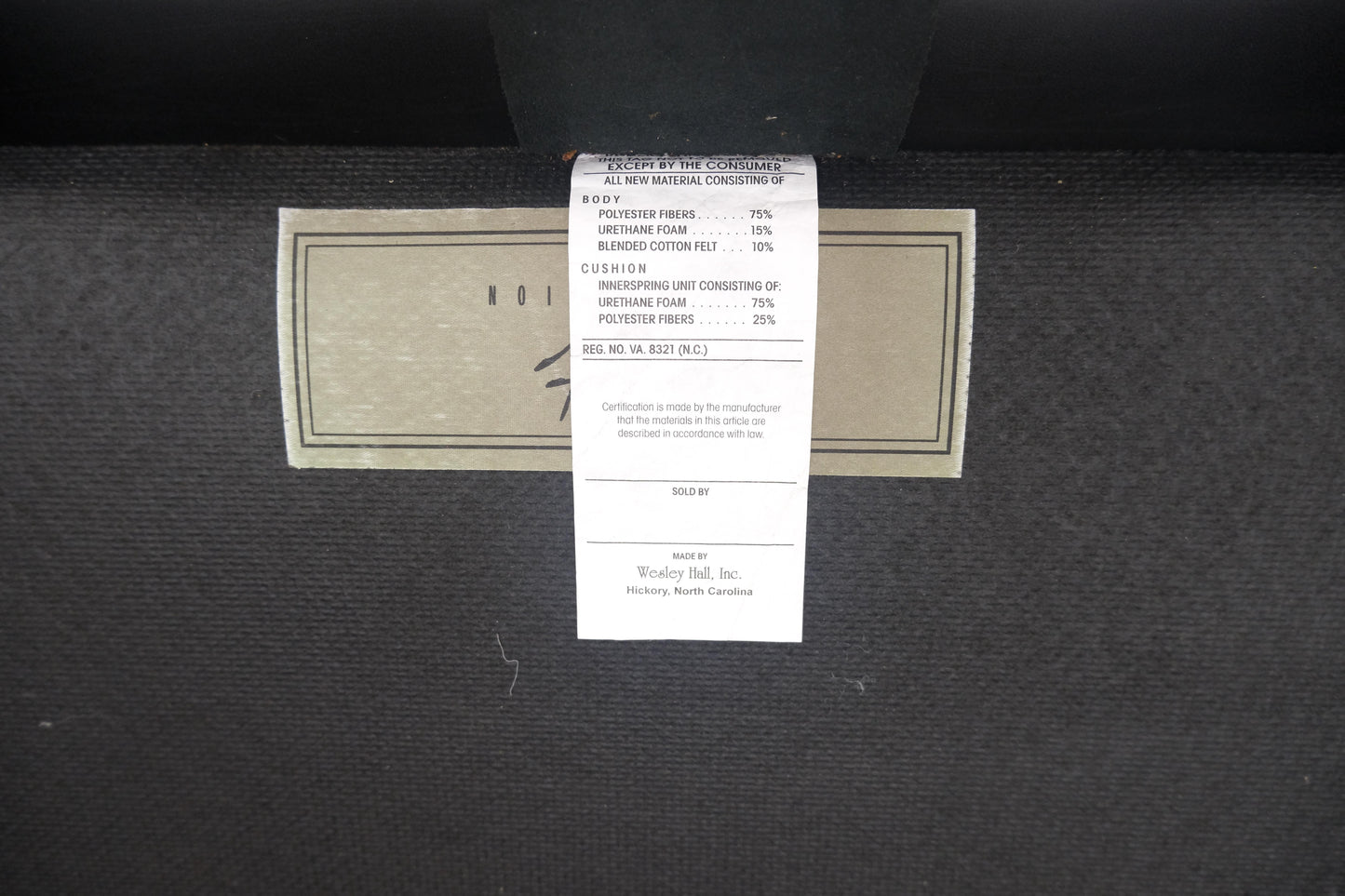 EstablishedLines Madrid Hartwell Black Leather Sofa by Wesley Hall MINT!