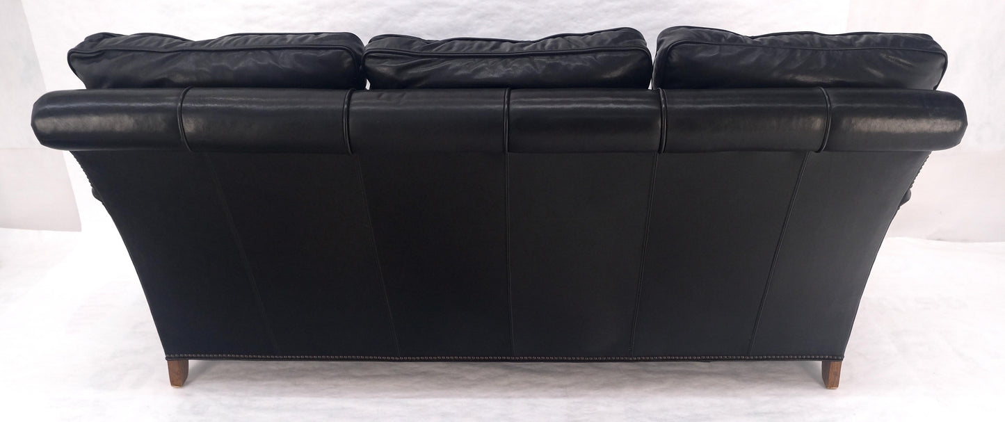 EstablishedLines Madrid Hartwell Black Leather Sofa by Wesley Hall MINT!