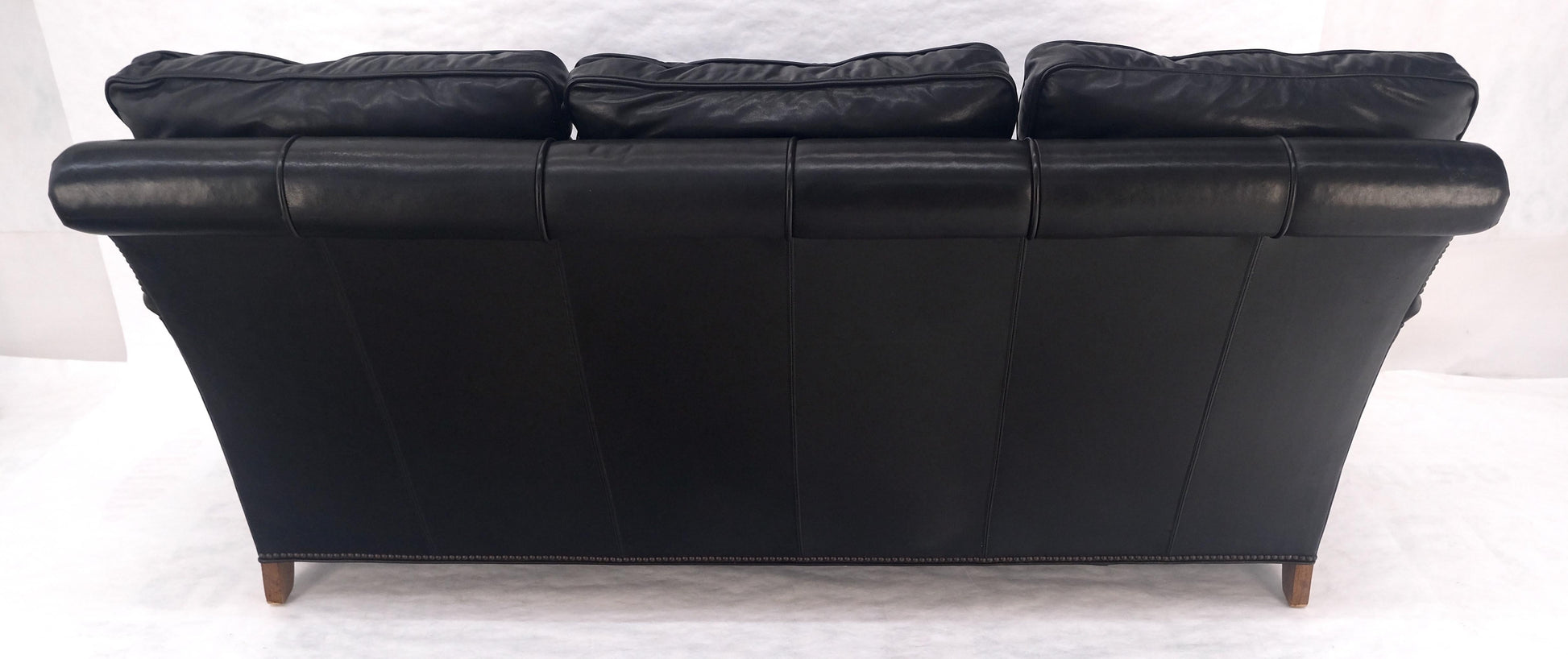 EstablishedLines Madrid Hartwell Black Leather Sofa by Wesley Hall MINT!