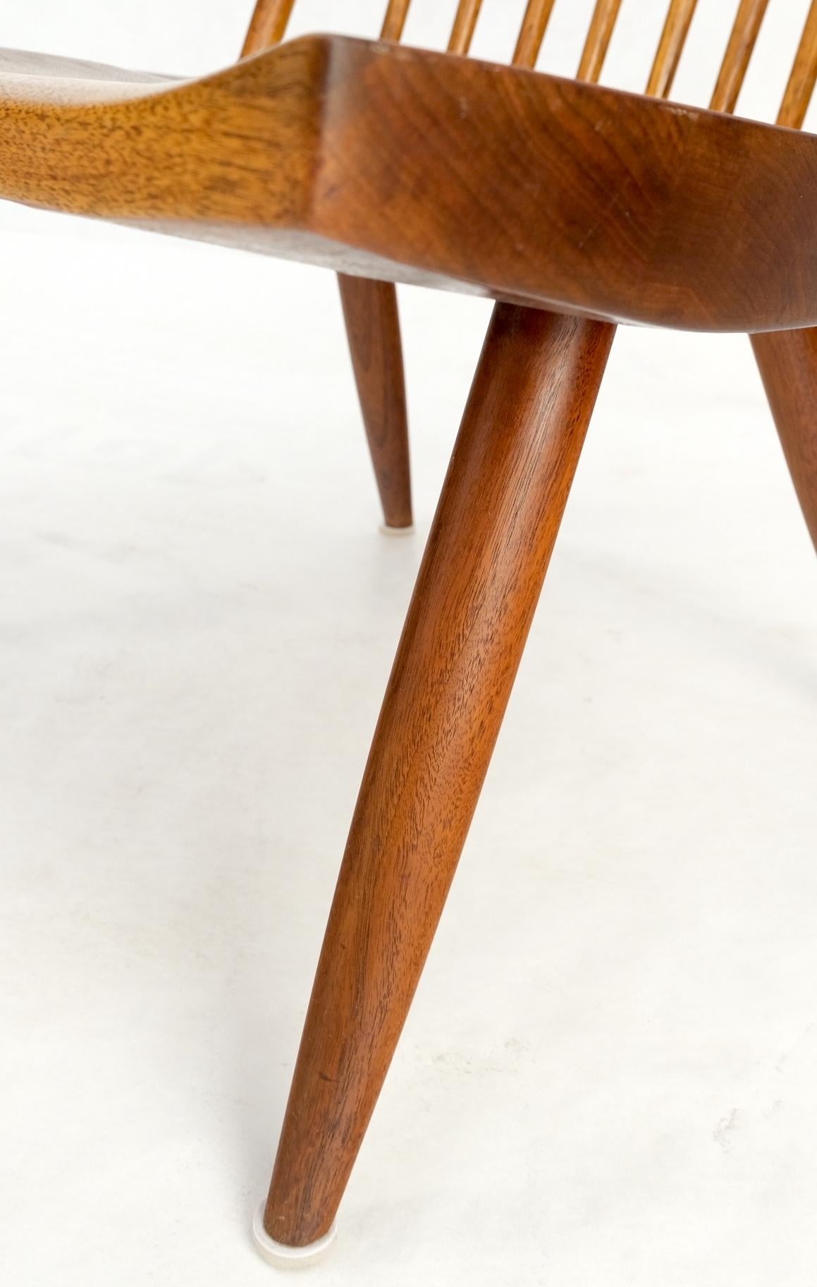 EstablishedLines Mid-Century Modern Solid Oiled Walnut George Nakashima Slab-Arm Lounge Chair