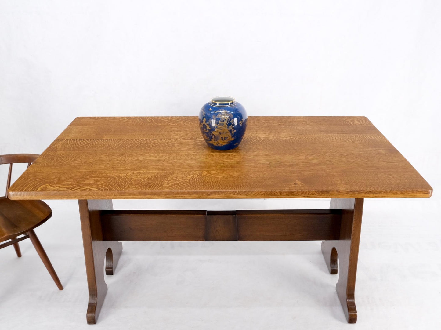 EstablishedLines Arts & Crafts Solid Oak Library Dinign Table by L.& J.G. Stickley