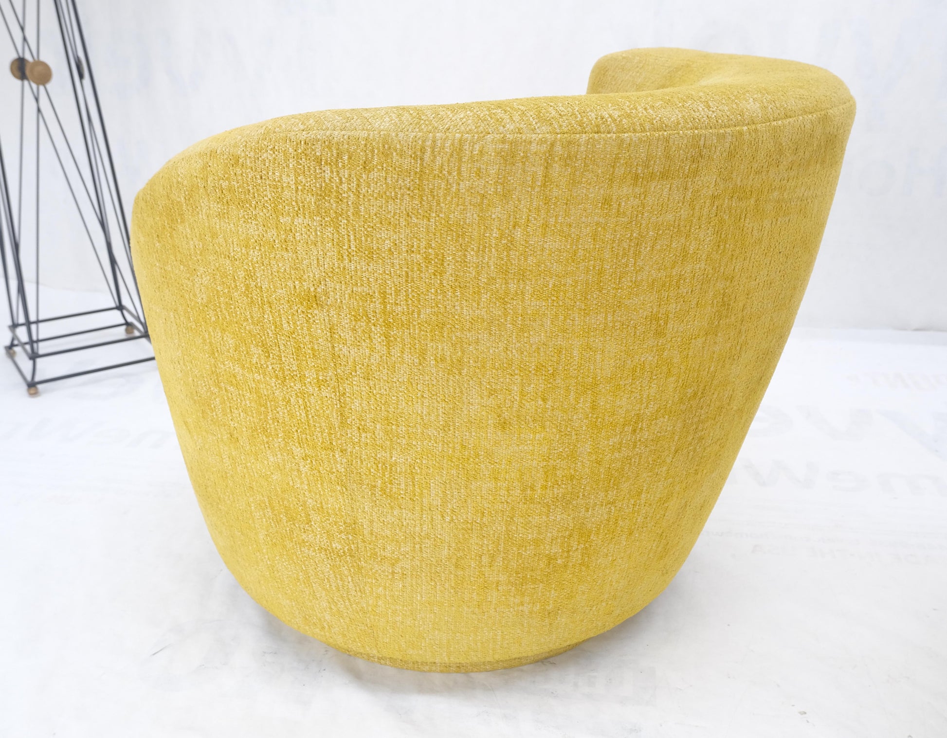 EstablishedLines Pair of Vladimir Kagan for Directional Nautilus Chairs Yellow Gold MINT!