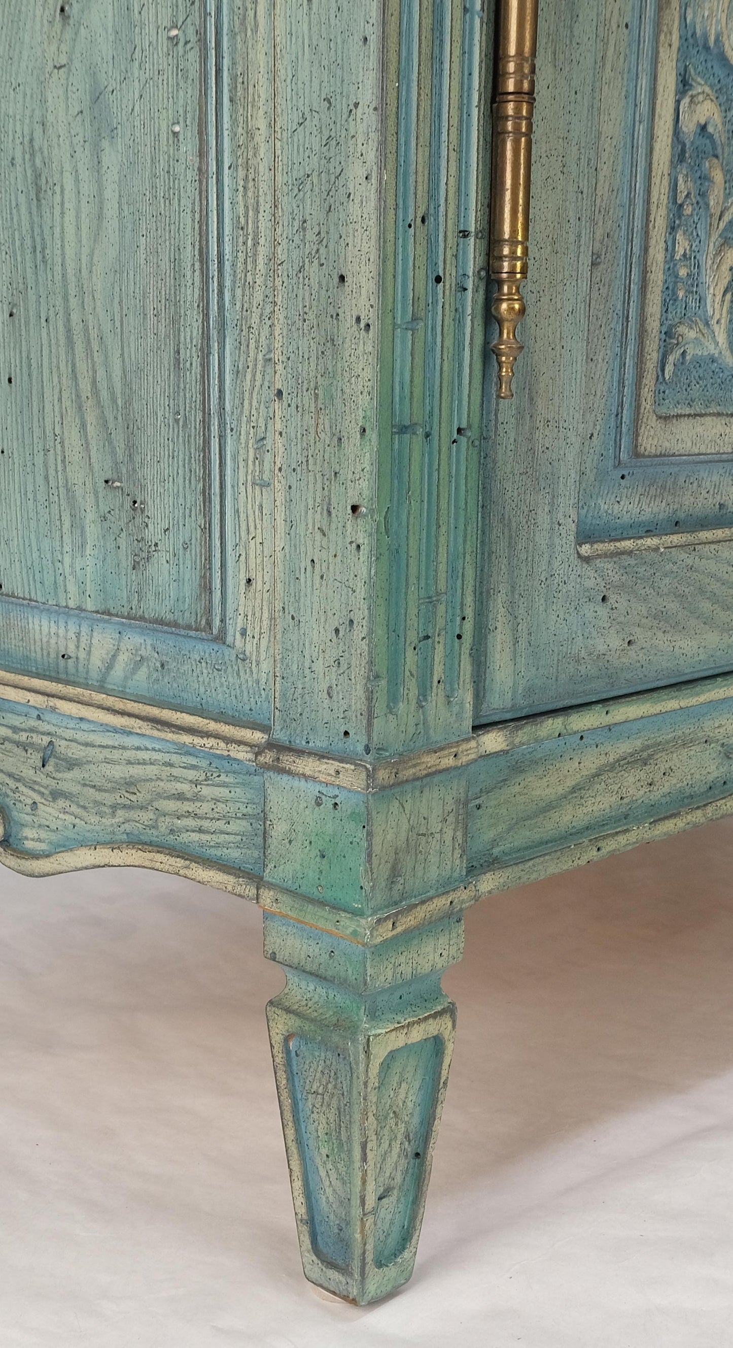 EstablishedLines Pair Tall Country French White Wash Armoires Fitted 5 Drawers Storage Shelves