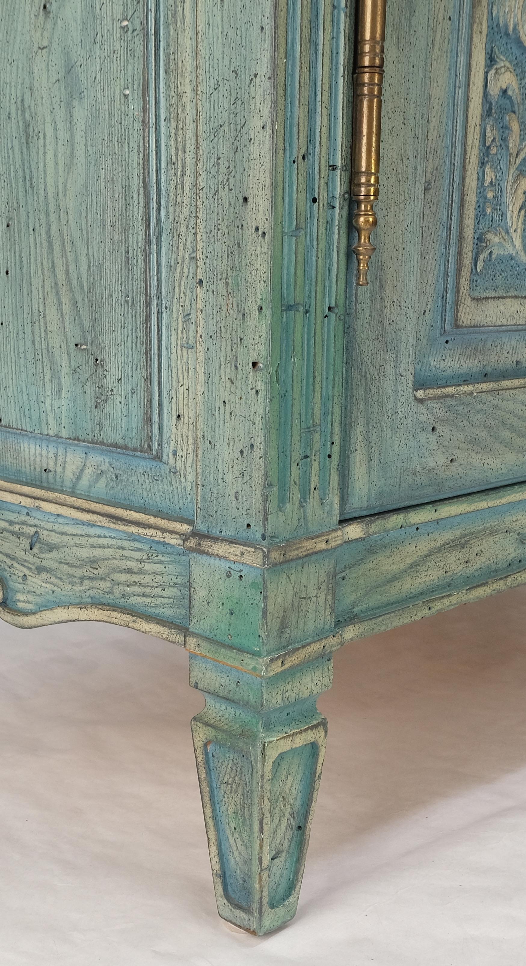 EstablishedLines Pair Tall Country French White Wash Armoires Fitted 5 Drawers Storage Shelves