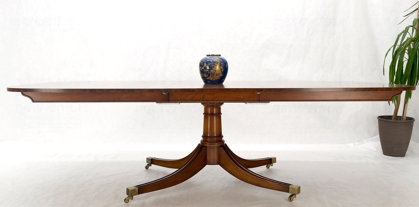 EstablishedLines Single Pedestal One Leaf Oval Banded Dining Table 8 Regency Chairs Set MINT!