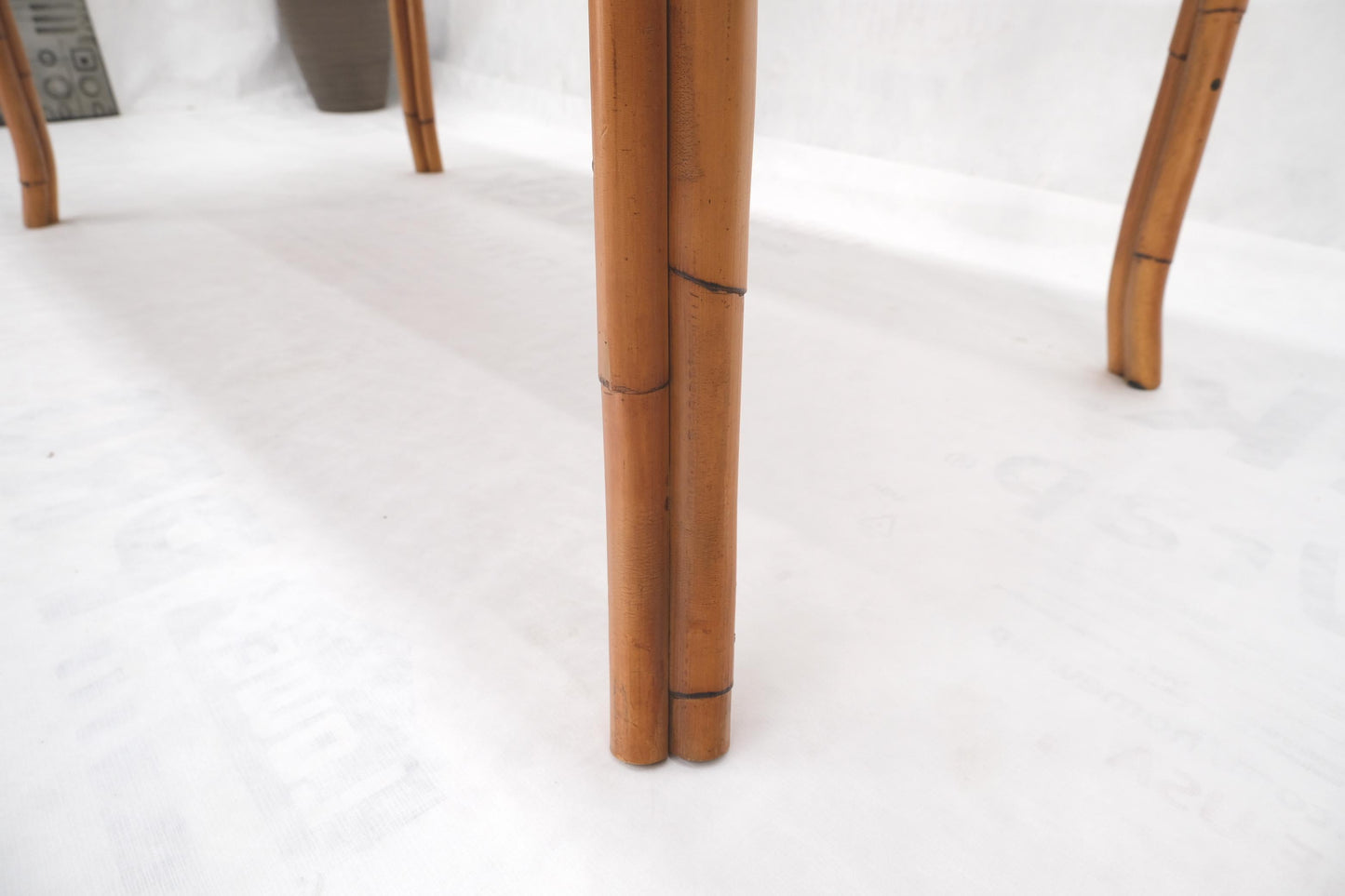 EstablishedLines Mid Century Modern Rattan Base One Leaf Extension Board