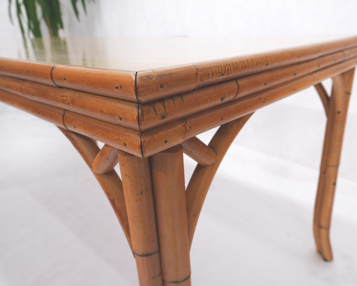 EstablishedLines Mid Century Modern Rattan Base One Leaf Extension Board