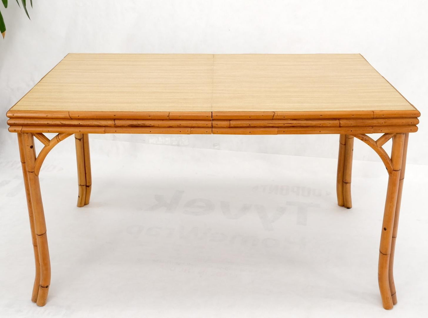 EstablishedLines Mid Century Modern Rattan Base One Leaf Extension Board