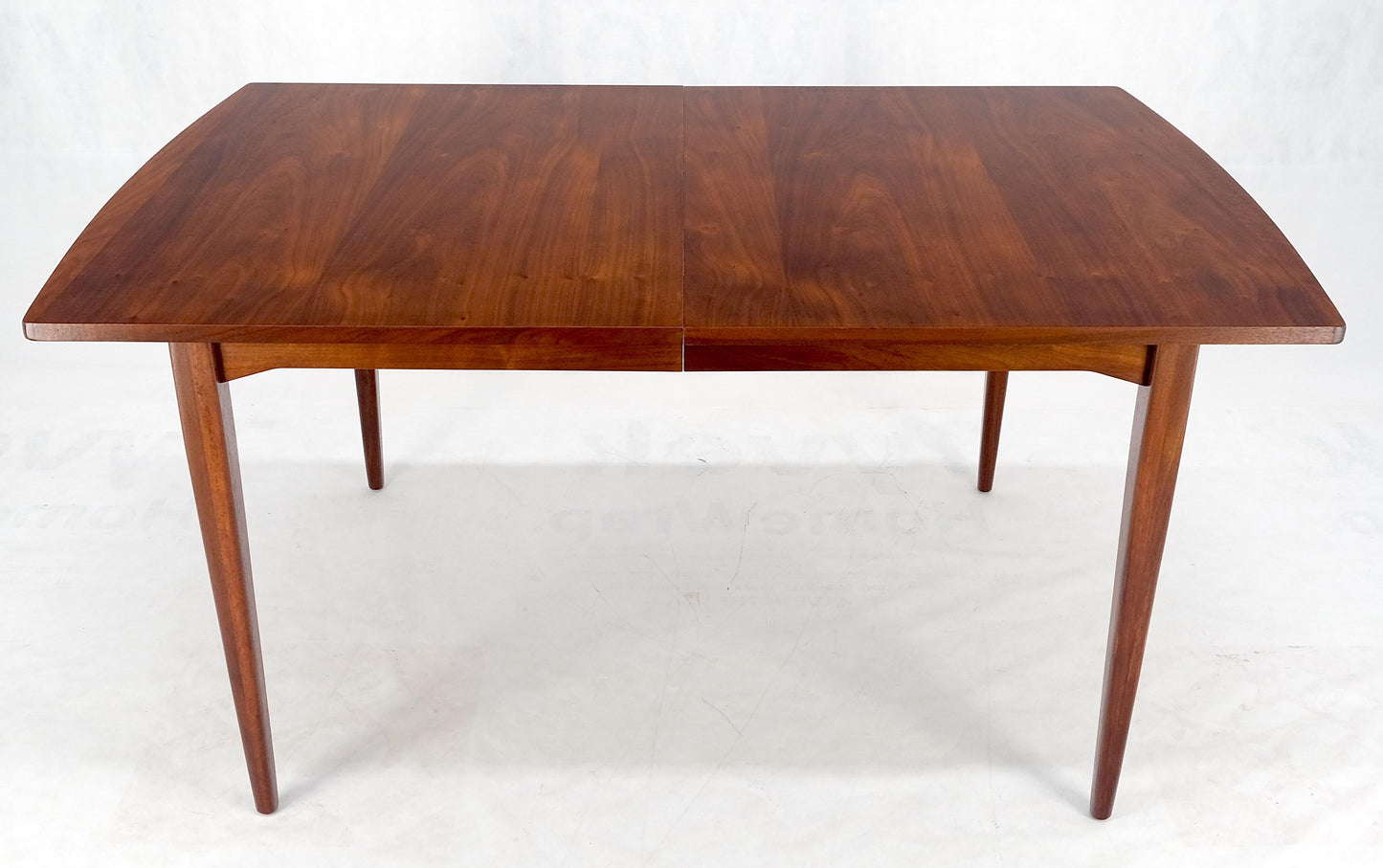 Danish Mid Century Modern Walnut Dining Table on Tapered Legs Two Leaves MINT!