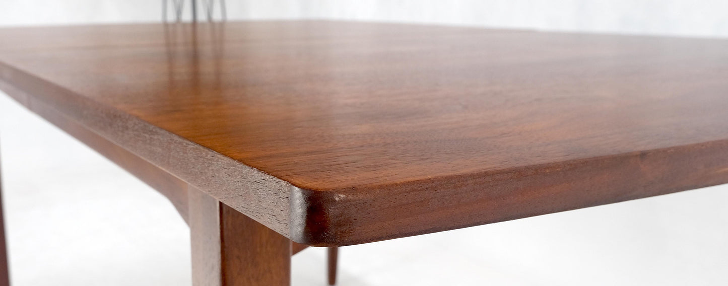 Danish Mid Century Modern Walnut Dining Table on Tapered Legs Two Leaves MINT!