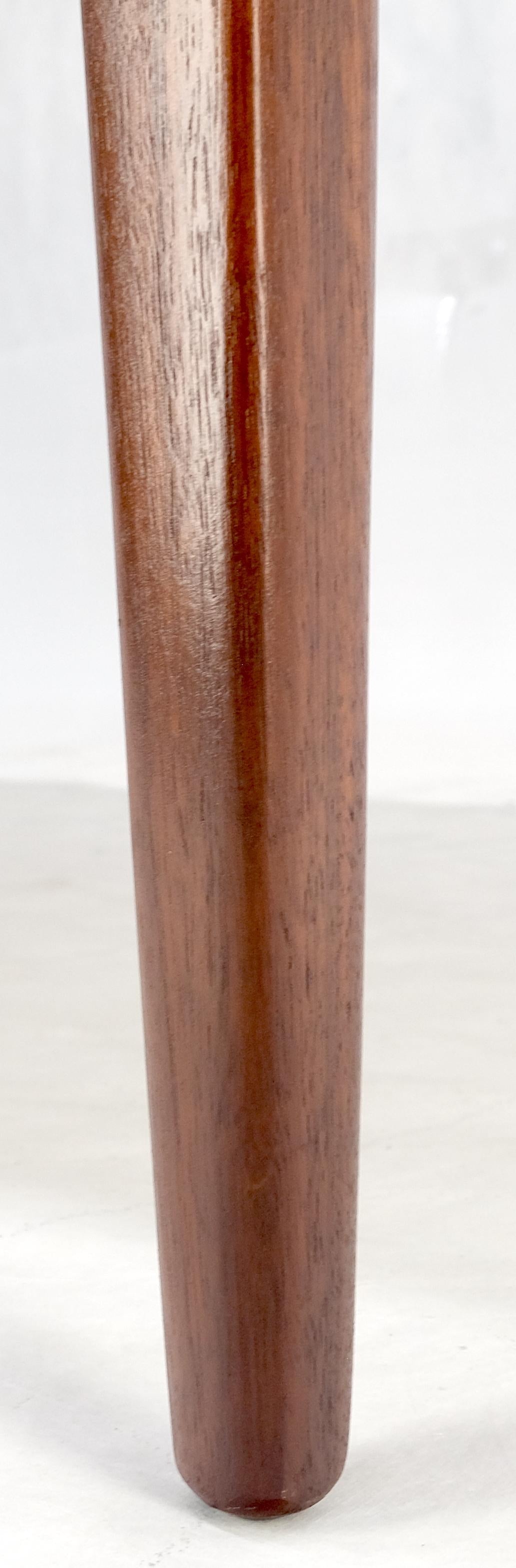 Danish Mid Century Modern Walnut Dining Table on Tapered Legs Two Leaves MINT!