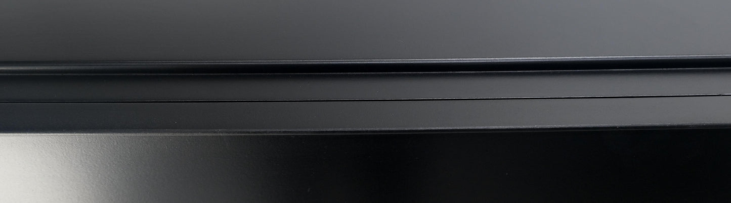 EstablishedLines Pair Black Lacquer & Silver Fitted Drawers Flip Top Vanity Chest Dressers MINT!