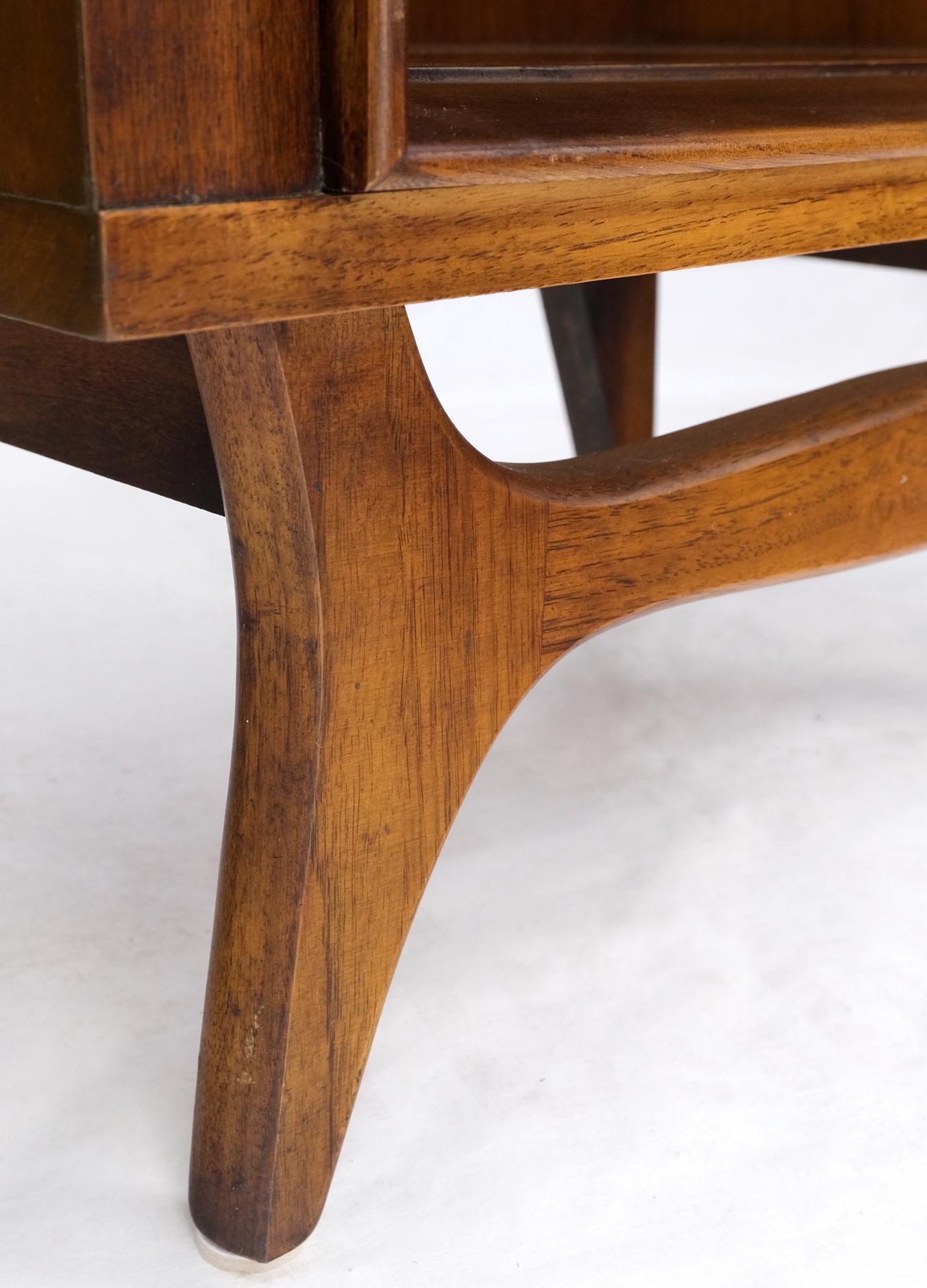 EstablishedLines Pair Walnut One Drawer Mid-Century Modern End Tables Night Stands Mint!