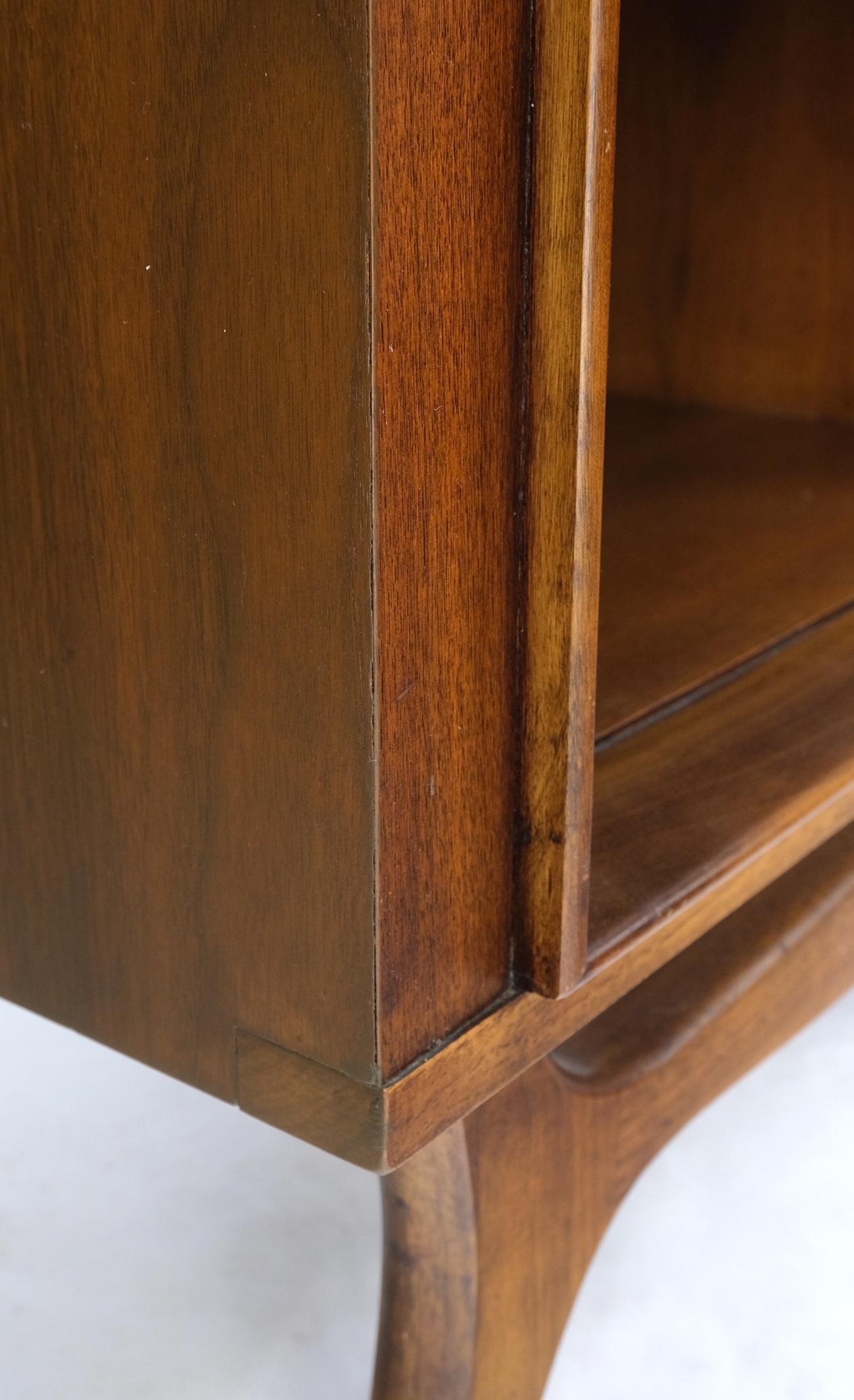 EstablishedLines Pair Walnut One Drawer Mid-Century Modern End Tables Night Stands Mint!