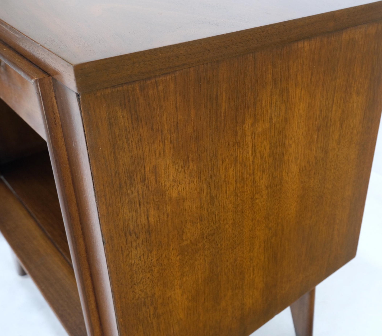 EstablishedLines Pair Walnut One Drawer Mid-Century Modern End Tables Night Stands Mint!