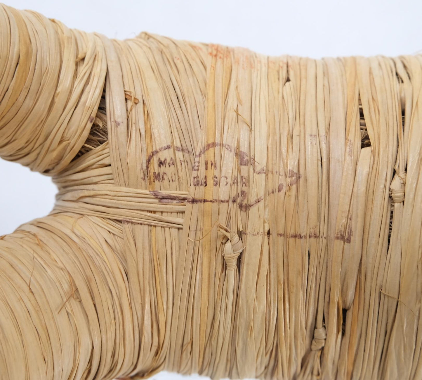 EstablishedLines Group of 4 Giraffe Folk Art Rattan Bamboo Straw Hand Painted Animal Sculptures