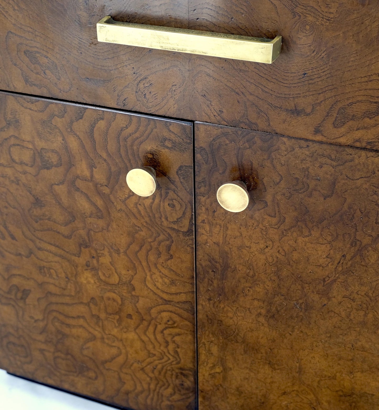 EstablishedLines Mid Century Widdicomb Burl Wood Two Door One Drawer End Table Nightstand Mint!